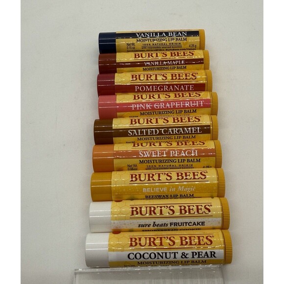 (Pack of 9) Burt's Bees 0.15oz Beeswax Moisture Lip Balms 100%Natural Assorted - Picture 1 of 11